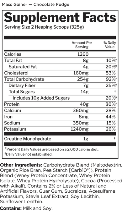 RULE 1 MASS GAINER 12LB - Bay Supplements - Mass Gainer - Muscle Growth - Protein powder