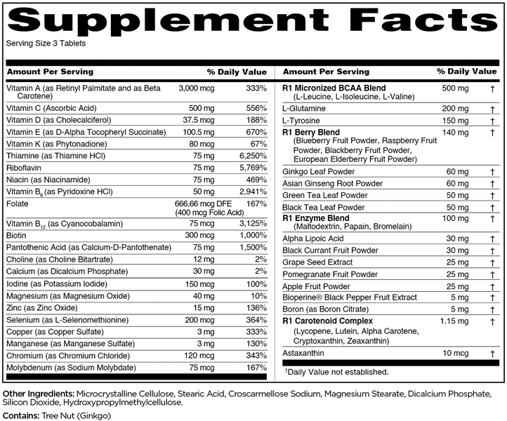 RULE 1 MULTI VITAMIN 180 TABLETS - Bay Supplements