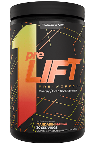 RULE 1 PRE LIFT 30 SERVES - Bay Supplements - Pre-workout - Mandarin Mango - Endurance - Nootropics