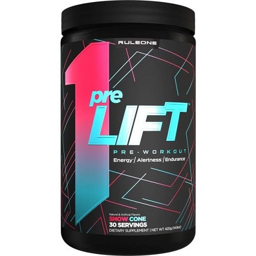 RULE 1 PRE LIFT 30 SERVES - Bay Supplements - Pre-workout - Snow Cone - Endurance - Nootropics