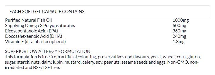 SANDERSON FISH OIL 2000 EASY SWALLOW & ODOURLESS 220 CAPSULES - Bay Supplements