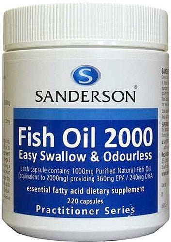SANDERSON FISH OIL 2000 EASY SWALLOW & ODOURLESS 220 CAPSULES - Bay Supplements