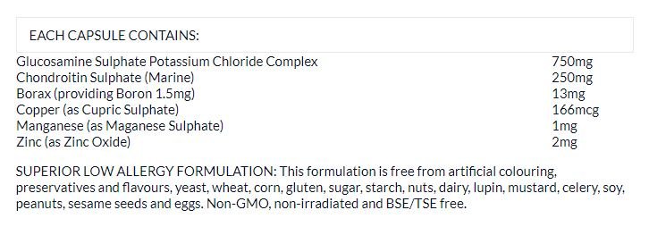 SANDERSON GLUCOSAMINE & CHONDROITIN WITH COFACTORS 120 CAPSULES - Bay Supplements