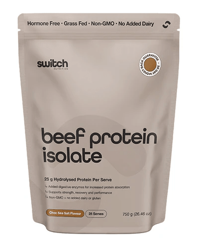 SWITCH NUTRITION BEEF PROTEIN ISOLATE 750G - Bay Supplements - Protein Powder - Chocolate Sea Salt - Beef Isolate Protein - Dairy-Free Protein