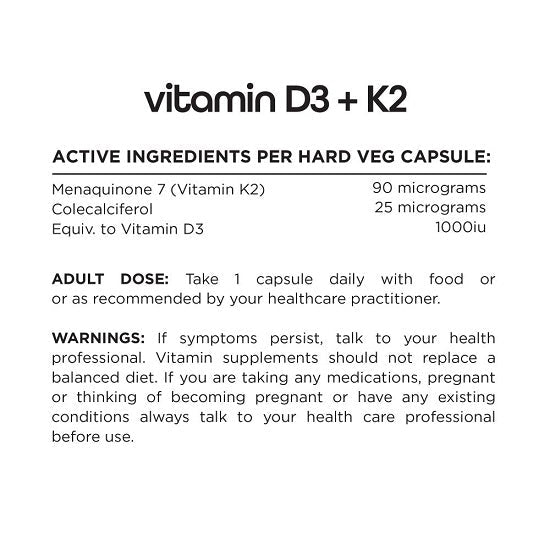 SWITCH NUTRITION D3 & K2 - 60 CAPS - Bay Supplements