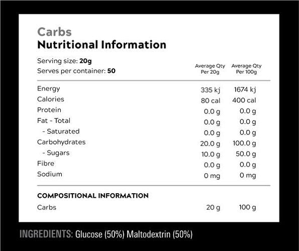 SWITCH NUTRITION ESSENTIALS CARBS - 50 SERVES - Bay Supplements - Pre-workout - Endurance - Muscle Growth