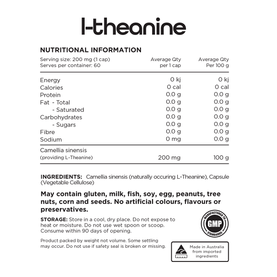 SWITCH NUTRITION ESSENTIALS GREEN TEA EXTRACT(L - THEANINE) 60 CAPS - Bay Supplements