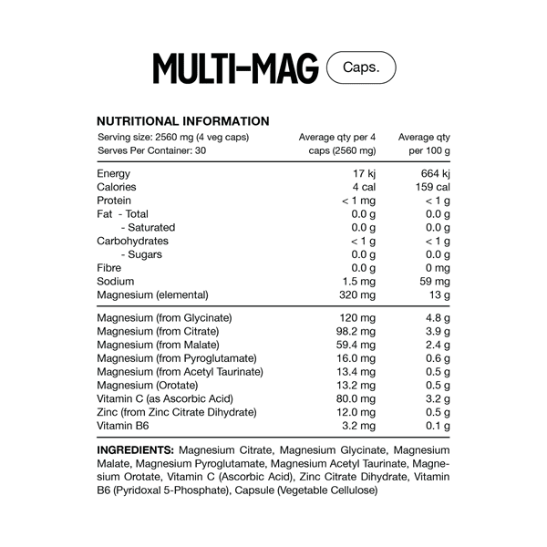 SWITCH NUTRITION MULTI - MAG PERFORM - 120 CAPSULES - Bay Supplements