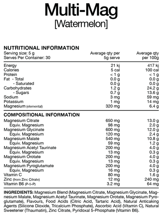 SWITCH NUTRITION MULTI - MAG PERFORM 30 SERVES - Bay Supplements