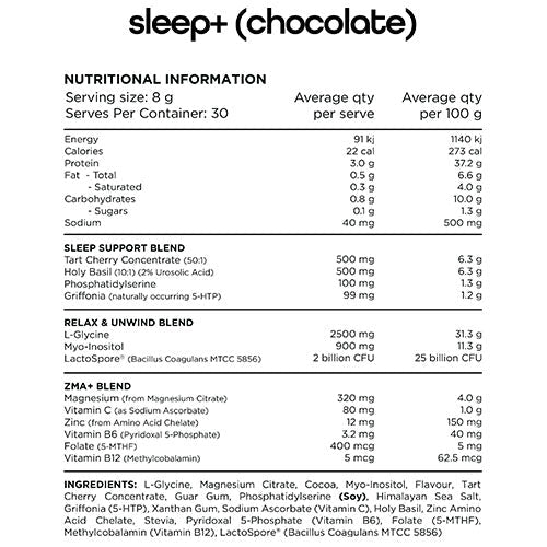 SWITCH NUTRITION SLEEP+ 5 SERVES - Bay Supplements - General Health - Sleep Assistance