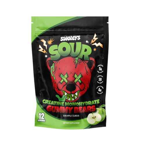 SWOLEYS CREATINE MONOHYDRATE GUMMIES 12 SERVE - SOUR APPLE - Bay Supplements - Creatine - general health - Muscle Growth