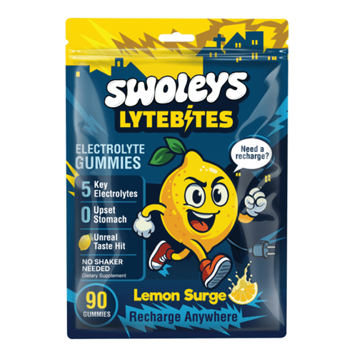 SWOLEYS LYTEBITES ELECTROLYTE GUMMIES - 45 SERVES - LEMON SURGE - Bay Supplements