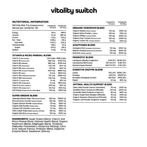 SWITCH NUTRITION VITALITY SWITCH - 60 SERVES
