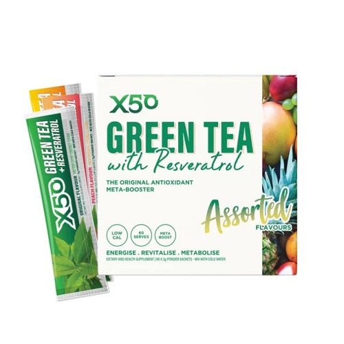 X50 GREEN TEA + RESVERATROL 60 SERVE - Bay Supplements