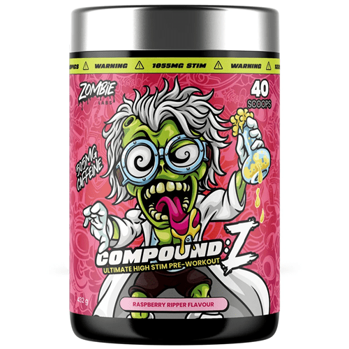 ZOMBIE LABS COMPOUND Z ULTIMATE HIGH STIM PRE-WORKOUT - 40 SERVES - Bay Supplements - Pre-workout - Raspberry Ripper - Endurance