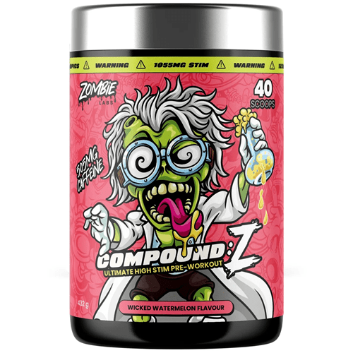 ZOMBIE LABS COMPOUND Z ULTIMATE HIGH STIM PRE-WORKOUT - 40 SERVES - Bay Supplements - Pre-workout - Wicked Watemelon - Endurance
