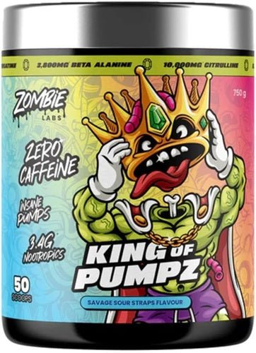 ZOMBIE LABS KING OF PUMPZ NON STIM PRE-WORKOUT - 50 SERVES - Bay Supplements - Pre-workout - Savage Sour Straps - Endurance - Non Stim