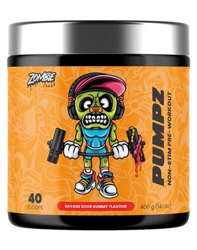 ZOMBIE LABS PUMPZ NON STIM PRE-WORKOUT 40 SERVES - Bay Supplements - Pre-workout - Savage Sour Gummy - Non Stim - Pump