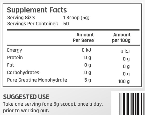 ATHLETECH CREATINE MONOHYDRATE 300G - Bay Supplements