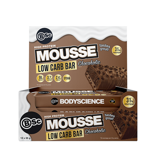 BSC LOW CARB MOUSSE BAR 55G - BOX OF 12 - Bay Supplements