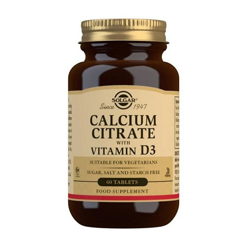 SOLGAR CALCIUM CITRATE WITH VITAMIN D 60 TABLETS