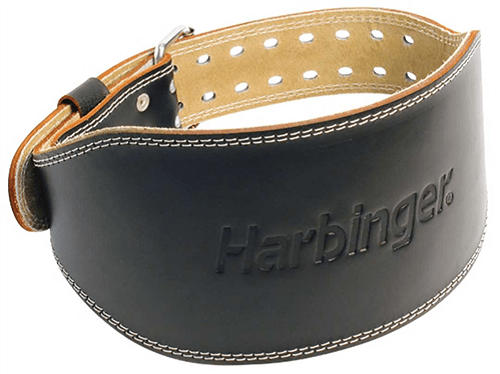 HARBINGER 6" PADDED LEATHER LIFTING BELT BLACK - Bay Supplements