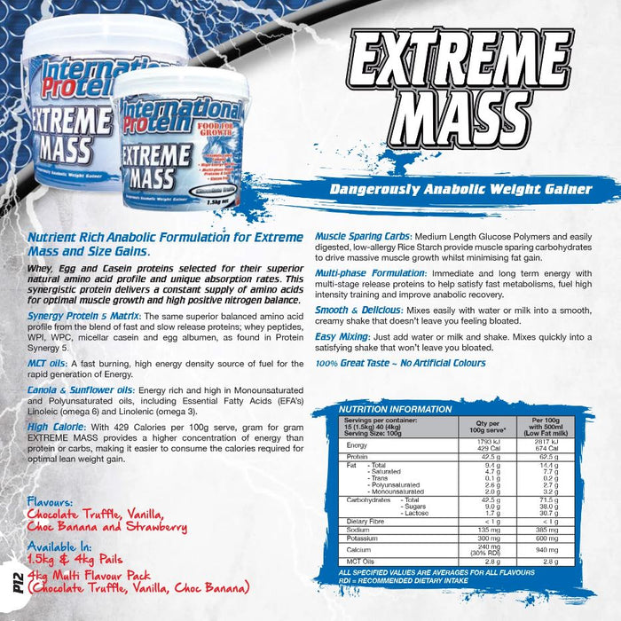 INTERNATIONAL PROTEIN EXTREME MASS 4KG - Bay Supplements