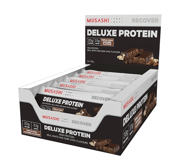 MUSASHI DELUXE HIGH PROTEIN BAR 12 PACK - Bay Supplements