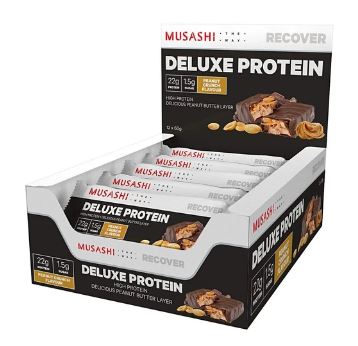 MUSASHI DELUXE HIGH PROTEIN BAR 12 PACK - Bay Supplements - Protein Bars - Peanut Crunch - Protein Bars & Snacks