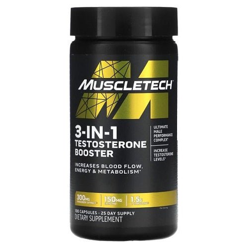 MUSCLETECH 3-IN-1 TESTOSTERONE BOOSTER 100 CAPSULES - Bay Supplements