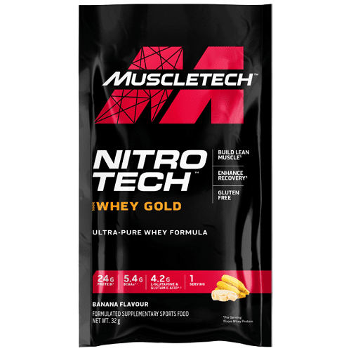 MUSCLETECH WHEY GOLD SAMPLE - BANANA - Bay Supplements