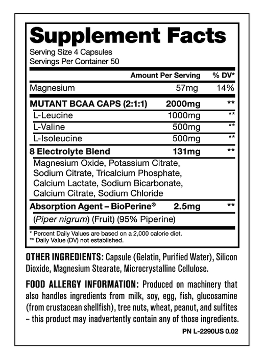 MUTANT BCAA 400 CAPS - Bay Supplements
