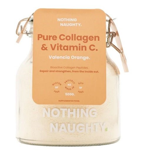 NOTHING NAUGHTY COLLAGEN PEPTIDES POWDER 500G + VITAMIN C - Bay Supplements