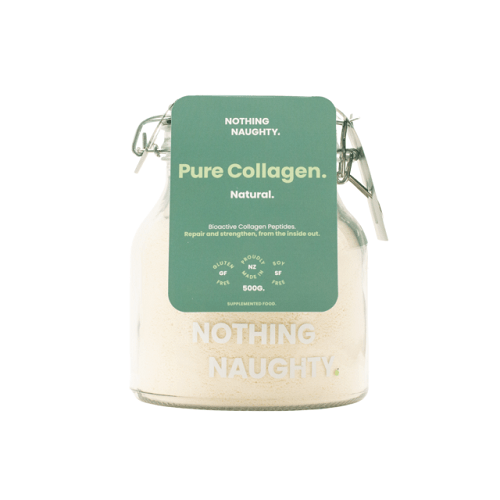 NOTHING NAUGHTY PURE COLLAGEN PEPTIDES POWDER NATURAL UNFLAVORED 500G - Bay Supplements