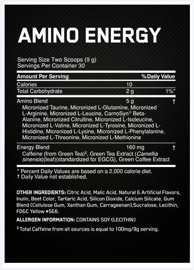 OPTIMUM NUTRITION AMINO ENERGY 65 SERVE - Bay Supplements