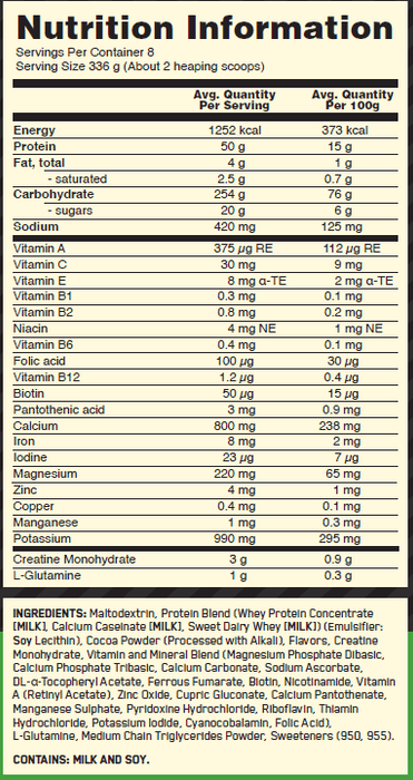 OPTIMUM NUTRITION SERIOUS MASS 6LB - Bay Supplements
