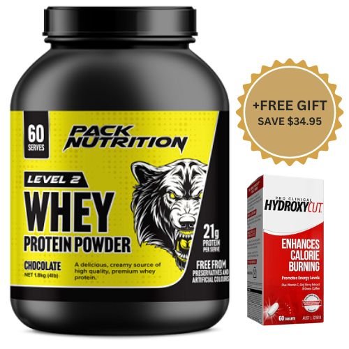 PACK NUTRITION LEVEL 2 WHEY PROTEIN POWDER 4LB + FREE HYDROXYCUT PRO CLINICAL 60TABS - Bay Supplements