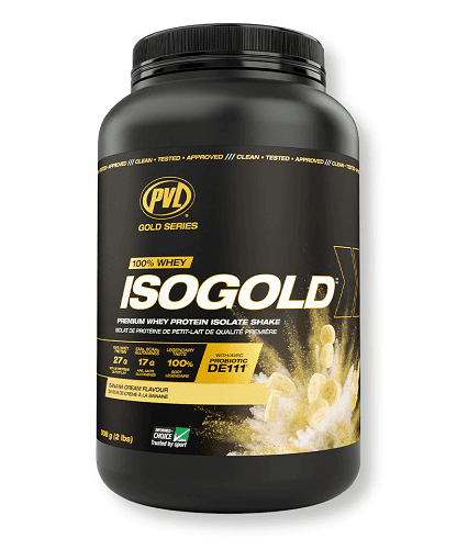 PVL 100% WHEY ISOGOLD - PREMIUM ISOLATE PROTEIN 2LB - Bay Supplements - Protein powder - PVL - Banana Cream - Lactose Free Protein