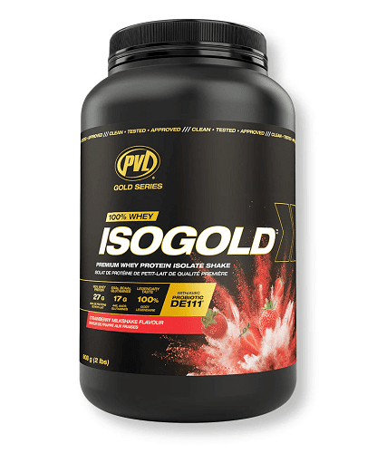 PVL 100% WHEY ISOGOLD - PREMIUM ISOLATE PROTEIN 2LB - Bay Supplements - Protein powder - PVL - Strawberry Milkshake - Lactose Free Protein