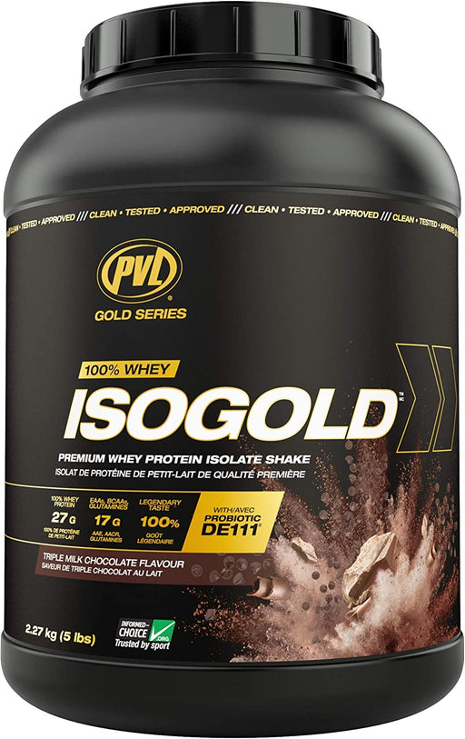 PVL 100% WHEY ISOGOLD - PREMIUM ISOLATE PROTEIN 5LB - Bay Supplements - Protein powder - Triple Milk Chocolate - Lactose Free Protein