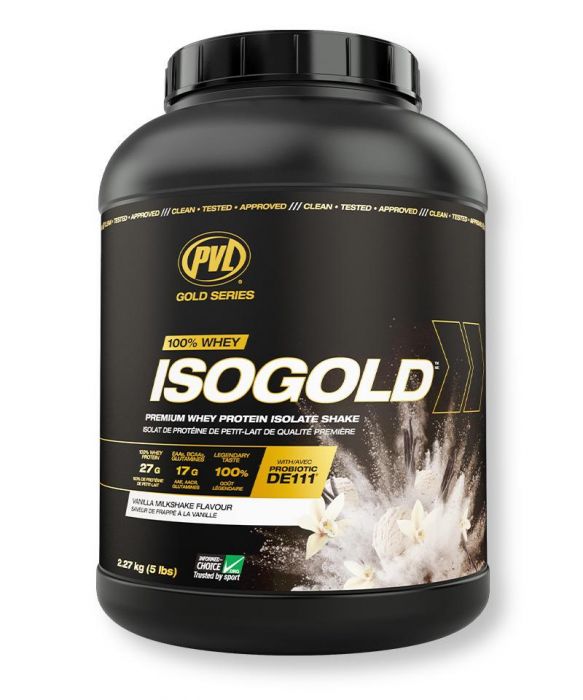 PVL 100% WHEY ISOGOLD - PREMIUM ISOLATE PROTEIN 5LB - Bay Supplements - Protein powder - Vanilla Milkshake - Lactose Free Protein