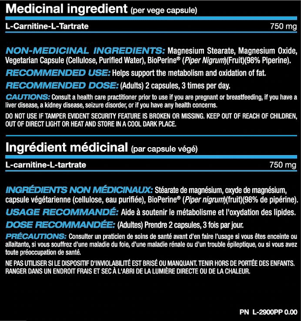 PVL CARNITINE GOLD 228 CAPS - Bay Supplements