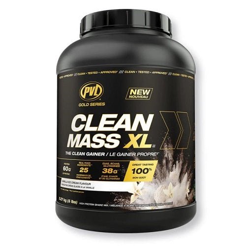 PVL GOLD SERIES CLEAN MASS XL 5LB - Bay Supplements - Mass Gainer - Vanilla Ice Cream - Muscle Growth - Protein powder