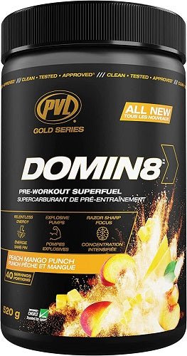 PVL GOLD SERIES DOMIN8 PRE-WORKOUT - Bay Supplements - Pre-workout - Peach Mango Punch - Endurance - Nootropics
