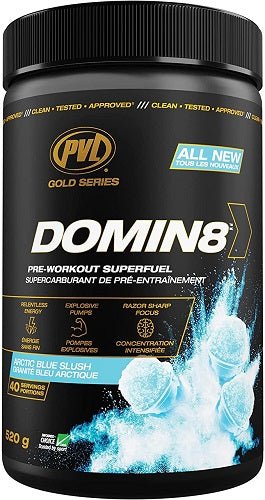 PVL GOLD SERIES DOMIN8 PRE-WORKOUT - Bay Supplements - Pre-workout - Arctic Blue Slush - Endurance - Nootropics
