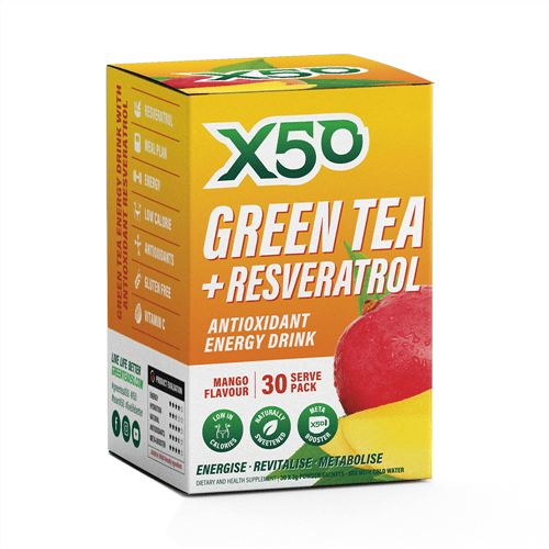X50 GREEN TEA + RESVERATROL 30 SERVE - Bay Supplements