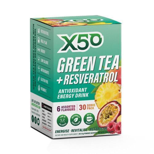 X50 GREEN TEA + RESVERATROL 30 SERVE - Bay Supplements