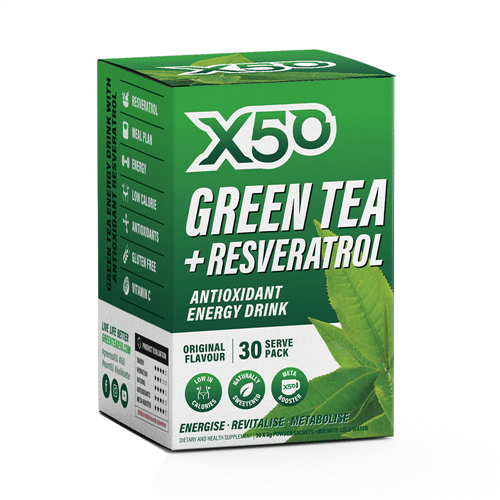 X50 GREEN TEA + RESVERATROL 30 SERVE - Bay Supplements