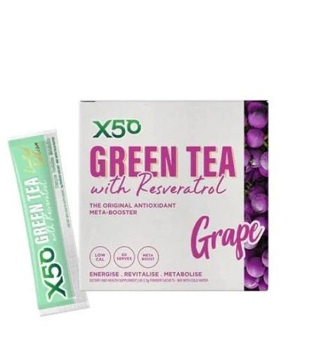 X50 GREEN TEA + RESVERATROL 60 SERVE - Bay Supplements