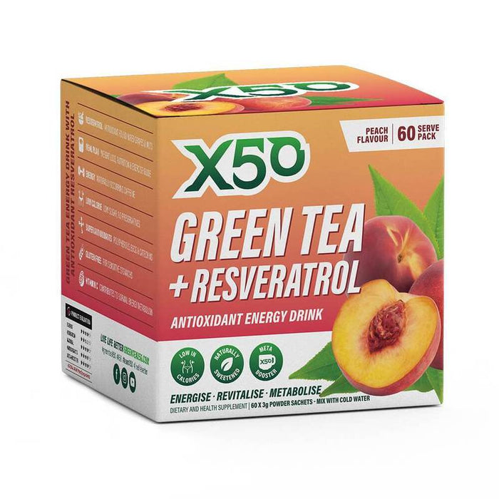X50 GREEN TEA + RESVERATROL 60 SERVE - Bay Supplements
